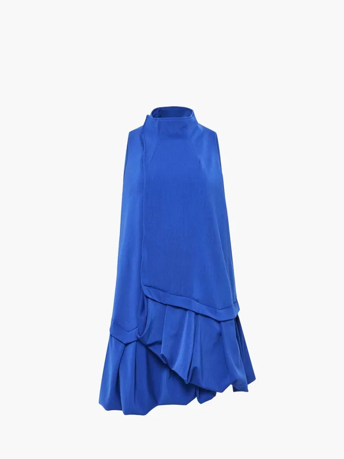 Women Dresses JW Anderson ALINE RUFFLE HEM MINI DRESS Sapphire Blue