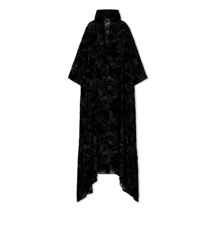 Women Dresses Tom Ford All Over Primrose Floral Devore039 Kaftan Black