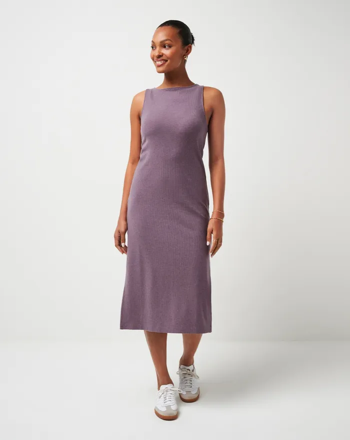 Women Dresses TravisMathew CLOUD RIB HADLEY WOOD DRESS Heather Moonscape