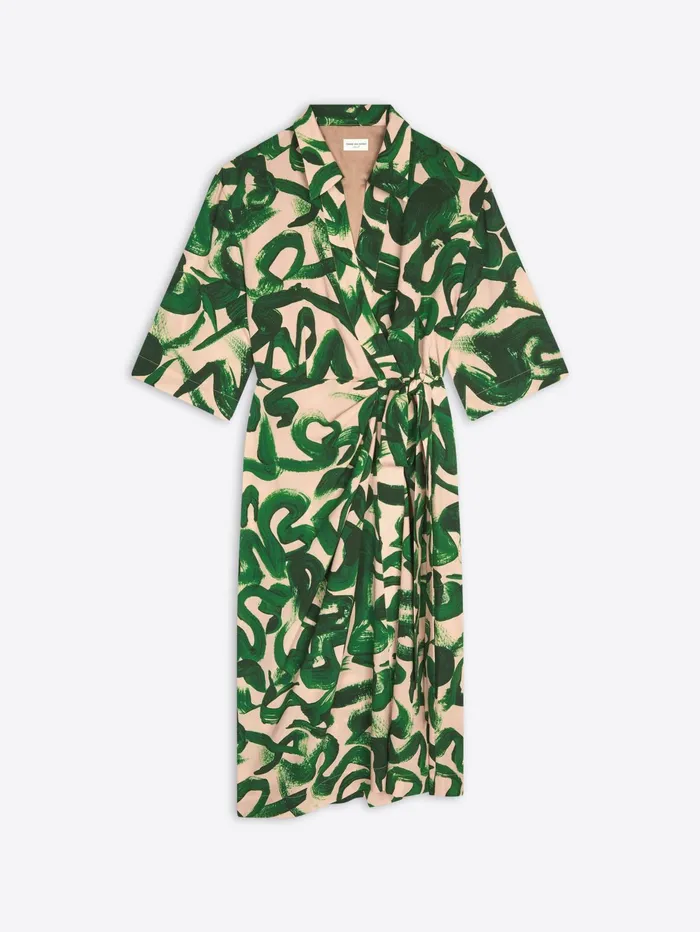 Women Dries Van Noten Dresses Printed Wrap Dress