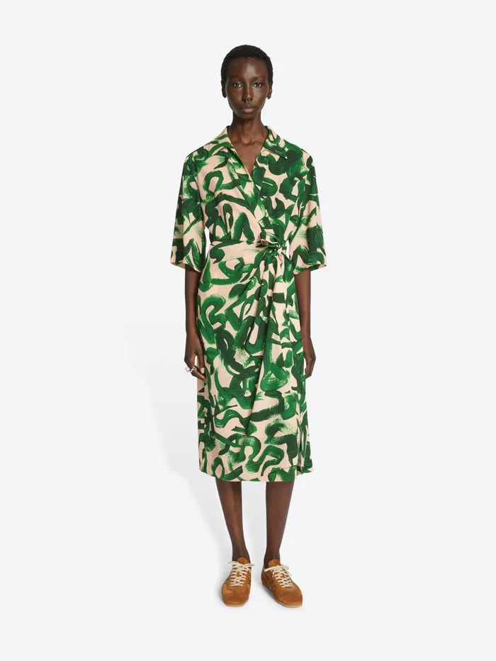 Women Dries Van Noten Dresses Printed Wrap Dress