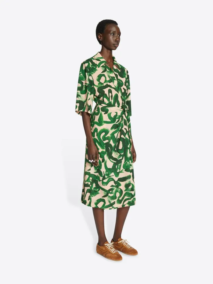 Women Dries Van Noten Dresses Printed Wrap Dress