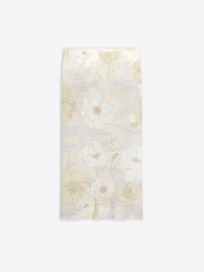 Women Dries Van Noten Skirts Printed Silk Skirt