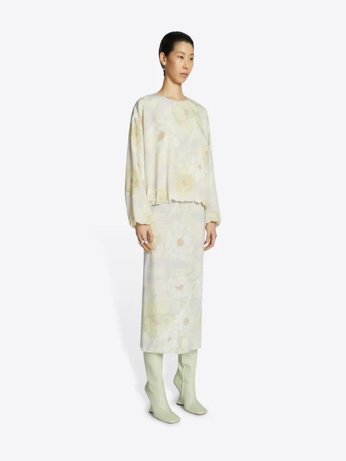 Women Dries Van Noten Skirts Printed Silk Skirt