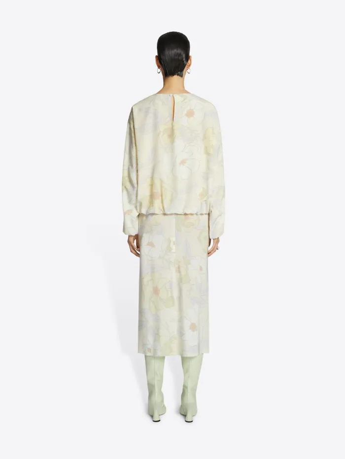 Women Dries Van Noten Skirts Printed Silk Skirt