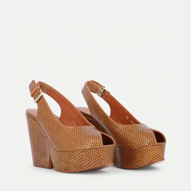 Women DYLAN Python Effect Desert Clergerie Wedges