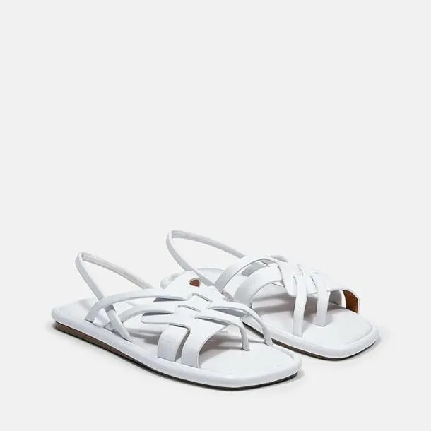 Women EDA White Clergerie Sandals