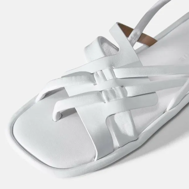 Women EDA White Clergerie Sandals