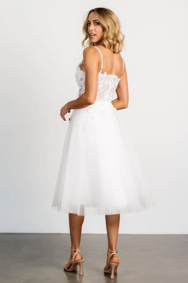 Women Embellished Sequin Baltic Born Noelle Shimmer Midi Dress Off White