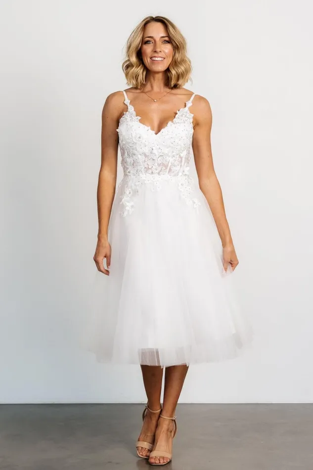 Women Embellished Sequin Baltic Born Noelle Shimmer Midi Dress Off White