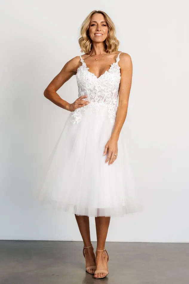 Women Embellished Sequin Baltic Born Noelle Shimmer Midi Dress Off White