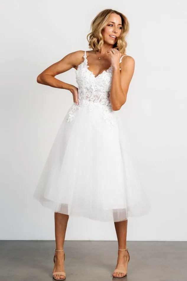 Women Embellished Sequin Baltic Born Noelle Shimmer Midi Dress Off White