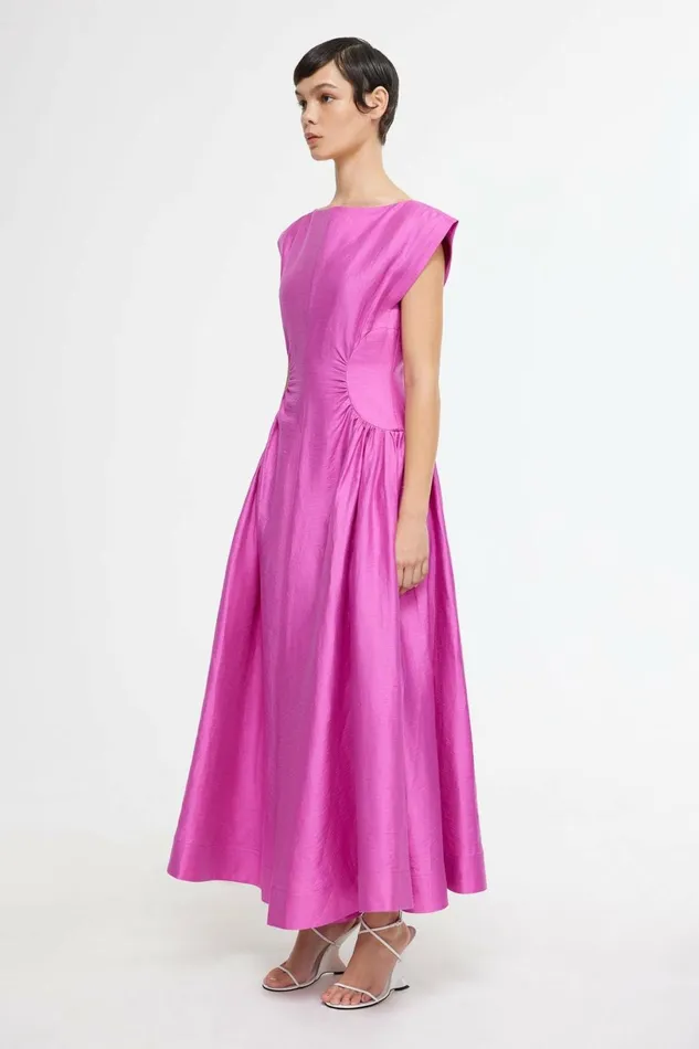 Women EMERY MIDI DRESS Fuchsia Acler Midi Dresses