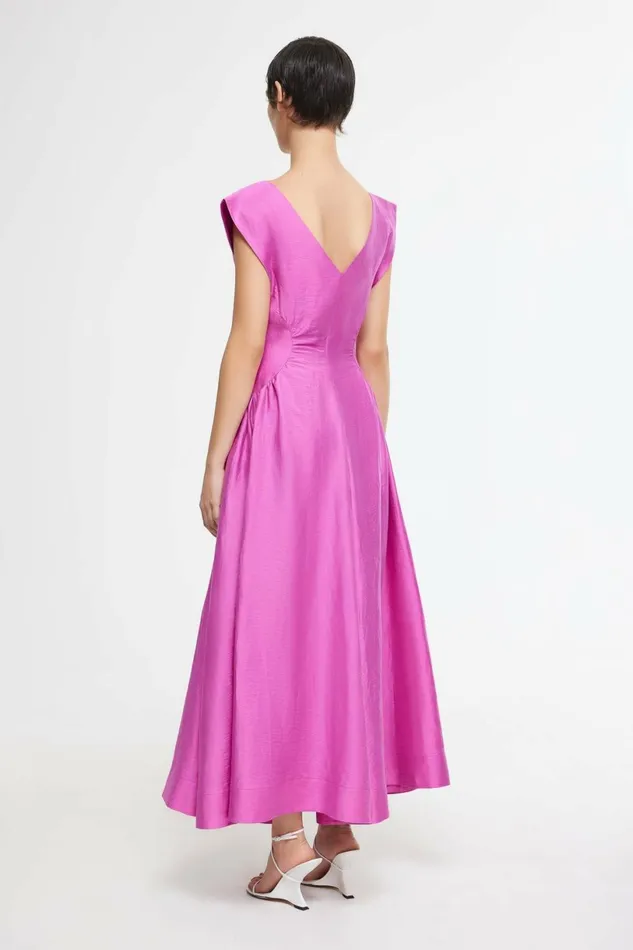 Women EMERY MIDI DRESS Fuchsia Acler Midi Dresses