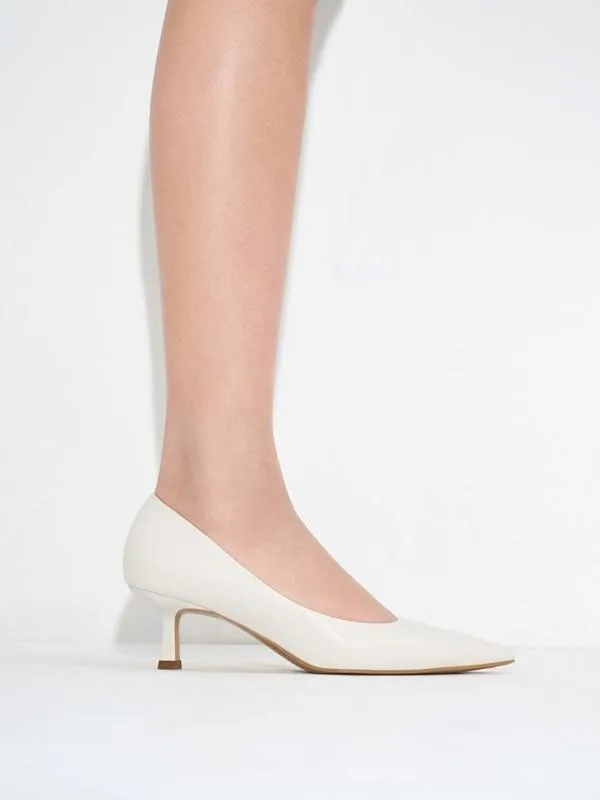 Women Emmy Pointed Kitten Heel Pumps 8211 Chalk CHARLES and KEITH Heels Women Emmy Pointed Kitten Heel Pumps 8211 Chalk CHARLES and KEITH Heels