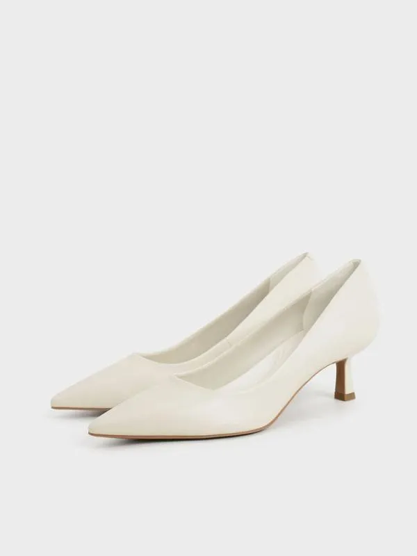 Women Emmy Pointed Kitten Heel Pumps 8211 Chalk CHARLES and KEITH Heels Women Emmy Pointed Kitten Heel Pumps 8211 Chalk CHARLES and KEITH Heels