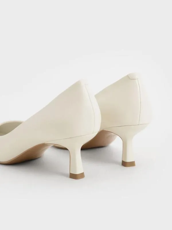 Women Emmy Pointed Kitten Heel Pumps 8211 Chalk CHARLES and KEITH Heels Women Emmy Pointed Kitten Heel Pumps 8211 Chalk CHARLES and KEITH Heels