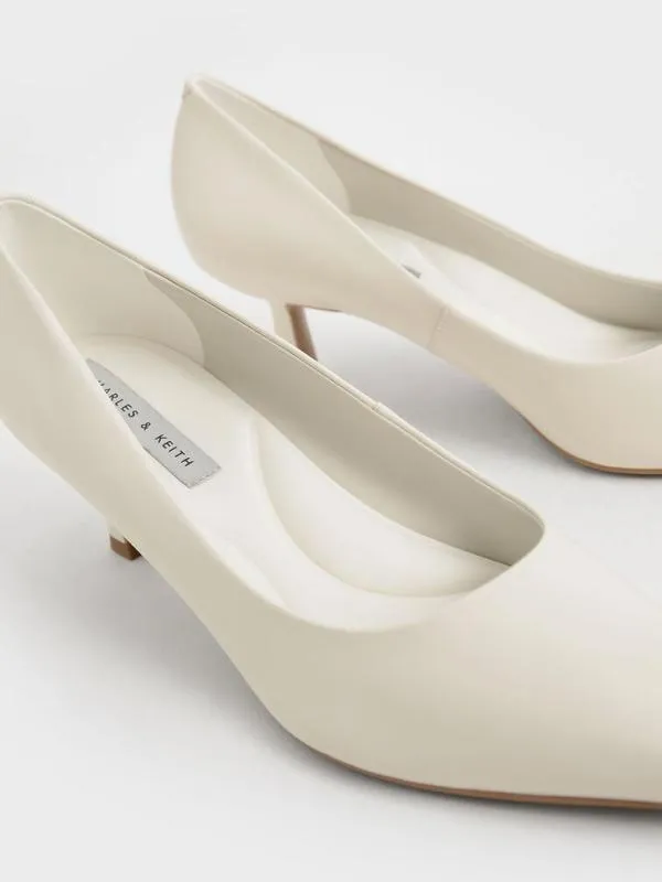 Women Emmy Pointed Kitten Heel Pumps 8211 Chalk CHARLES and KEITH Heels Women Emmy Pointed Kitten Heel Pumps 8211 Chalk CHARLES and KEITH Heels