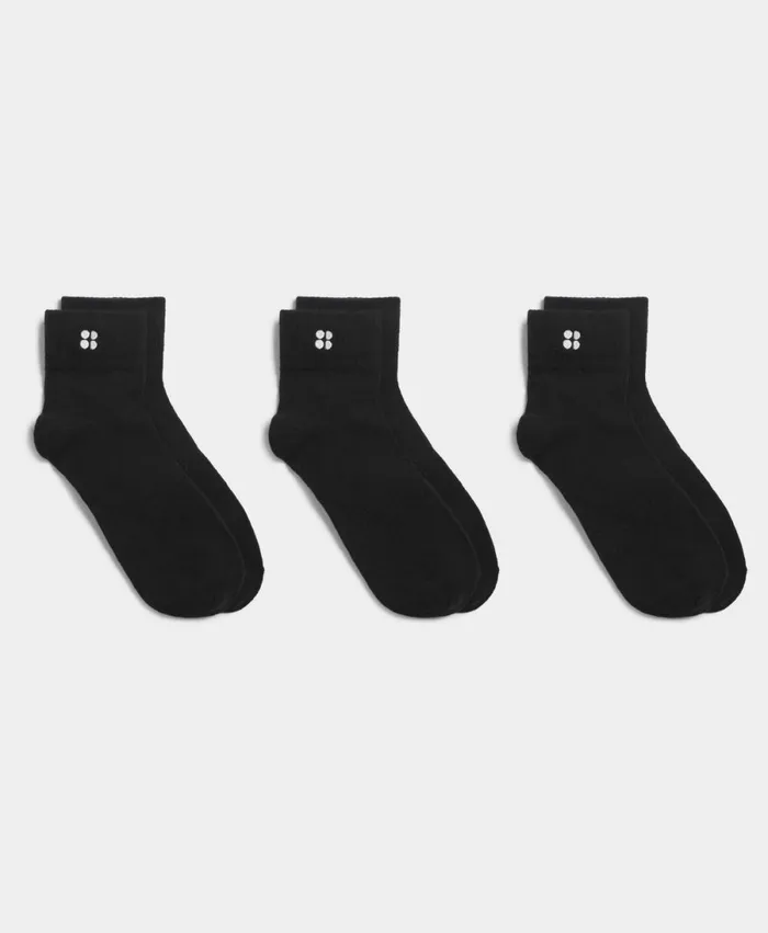 Women Essentials Mid Socks 3 Pack Black Sweaty Betty Underwear