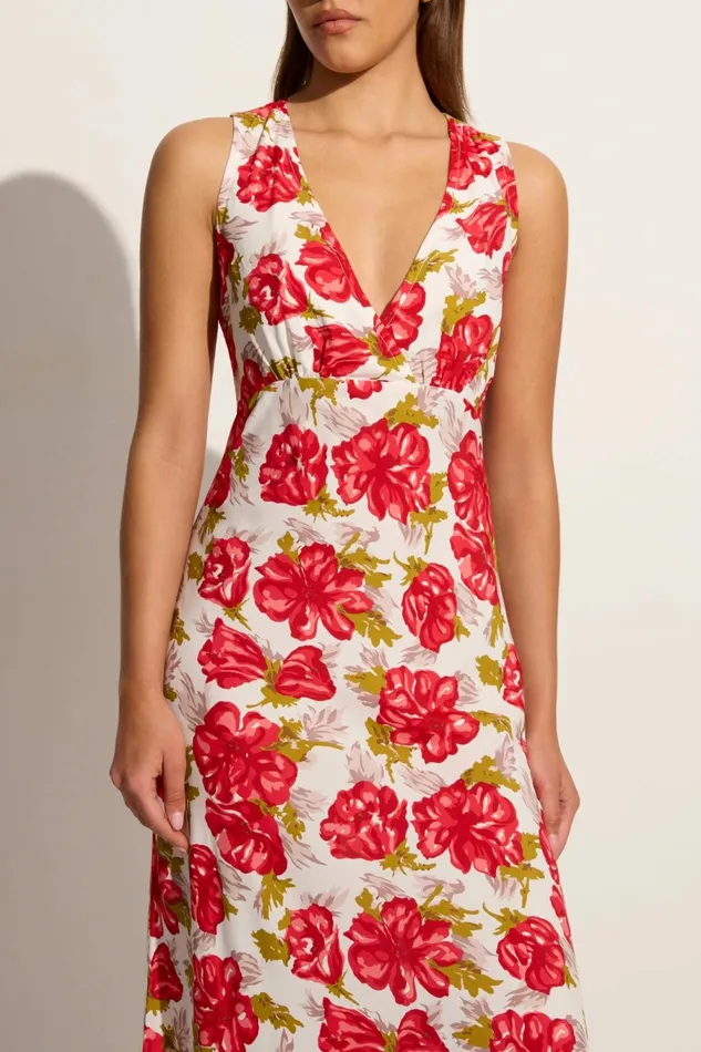 Women Faithfull The Brand Dresses Acacia Maxi Dress Isadora Floral Red 8211 Faithfull The Brand