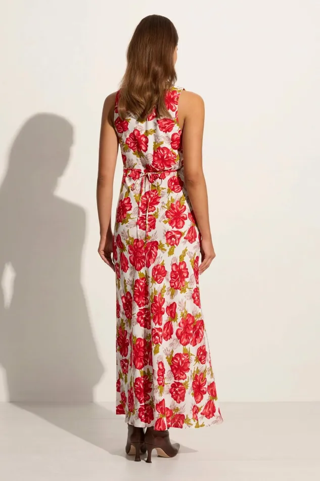 Women Faithfull The Brand Dresses Acacia Maxi Dress Isadora Floral Red 8211 Faithfull The Brand