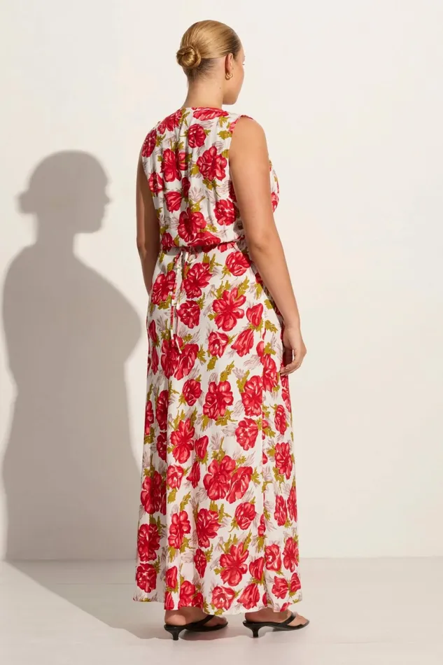 Women Faithfull The Brand Dresses Acacia Maxi Dress Isadora Floral Red 8211 Faithfull The Brand