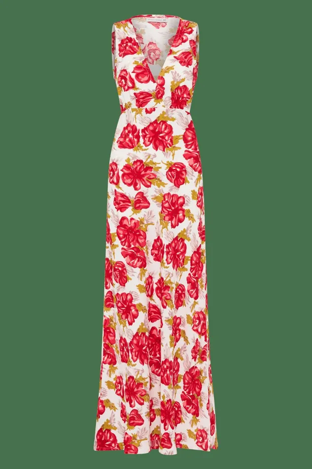 Women Faithfull The Brand Dresses Acacia Maxi Dress Isadora Floral Red 8211 Faithfull The Brand