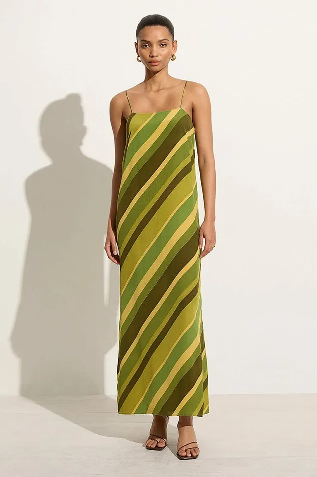 Women Faithfull The Brand Dresses Muni Maxi Dress Cisco Stripe Palm 8211 Faithfull The Brand