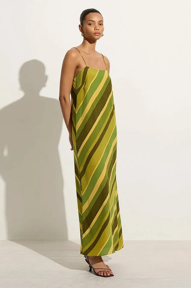 Women Faithfull The Brand Dresses Muni Maxi Dress Cisco Stripe Palm 8211 Faithfull The Brand