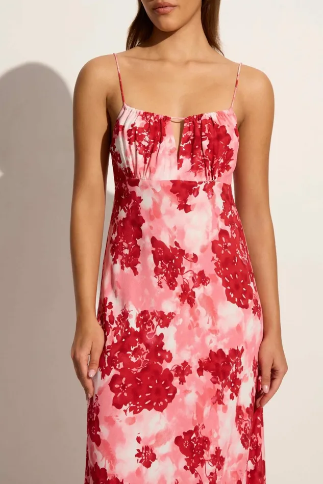 Women Faithfull The Brand Dresses San Paolo Midi Dress Rosella Floral 8211 Faithfull The Brand