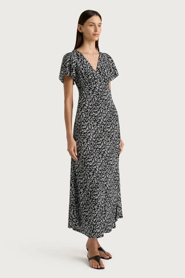 Women Faithfull The Brand Midi Dresses Boda Midi Dress Amaryllis Floral Black