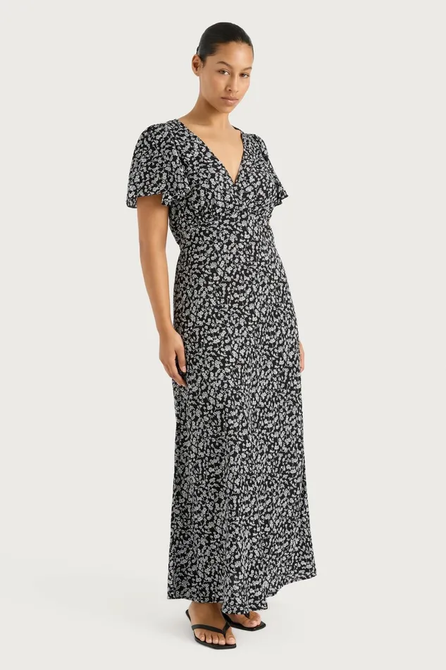 Women Faithfull The Brand Midi Dresses Boda Midi Dress Amaryllis Floral Black