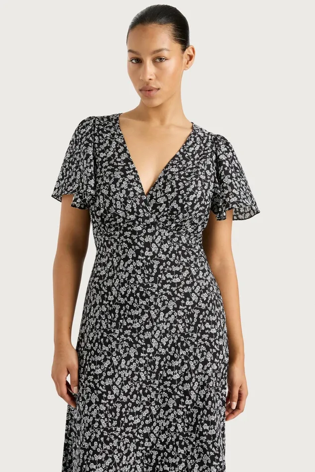 Women Faithfull The Brand Midi Dresses Boda Midi Dress Amaryllis Floral Black