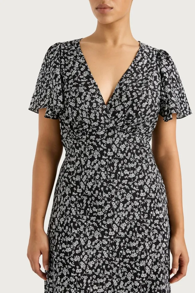 Women Faithfull The Brand Midi Dresses Boda Midi Dress Amaryllis Floral Black