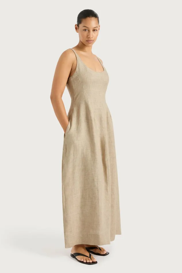 Women Faithfull The Brand Midi Dresses Sanne Midi Dress Oatmeal