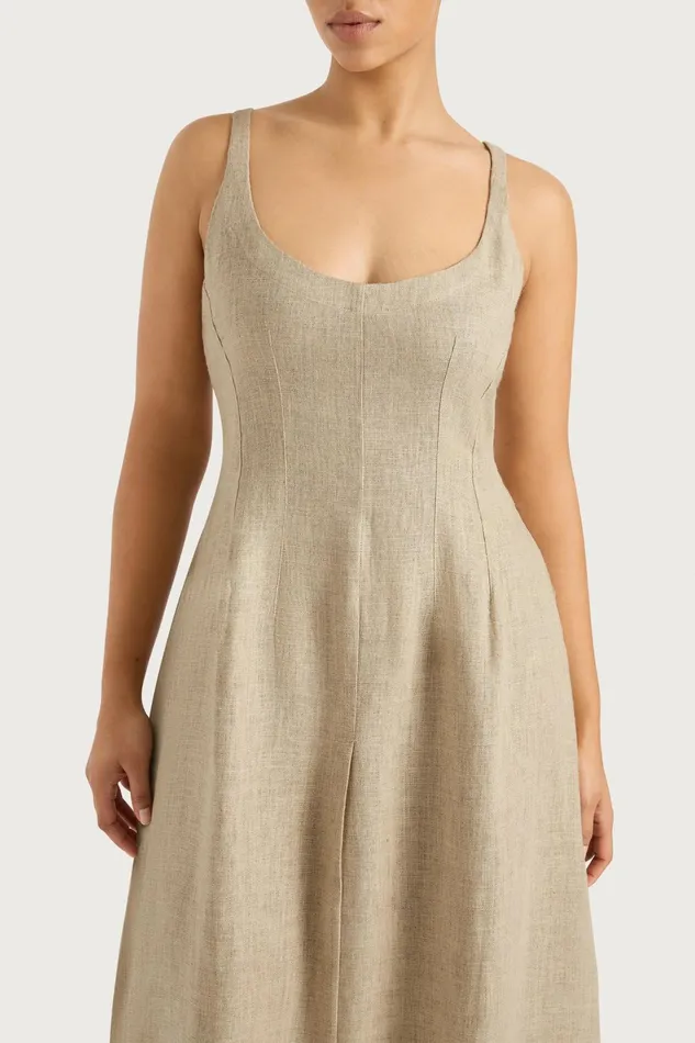 Women Faithfull The Brand Midi Dresses Sanne Midi Dress Oatmeal