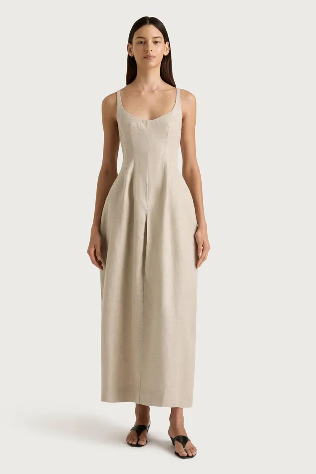 Women Faithfull The Brand Midi Dresses Sanne Midi Dress Oatmeal