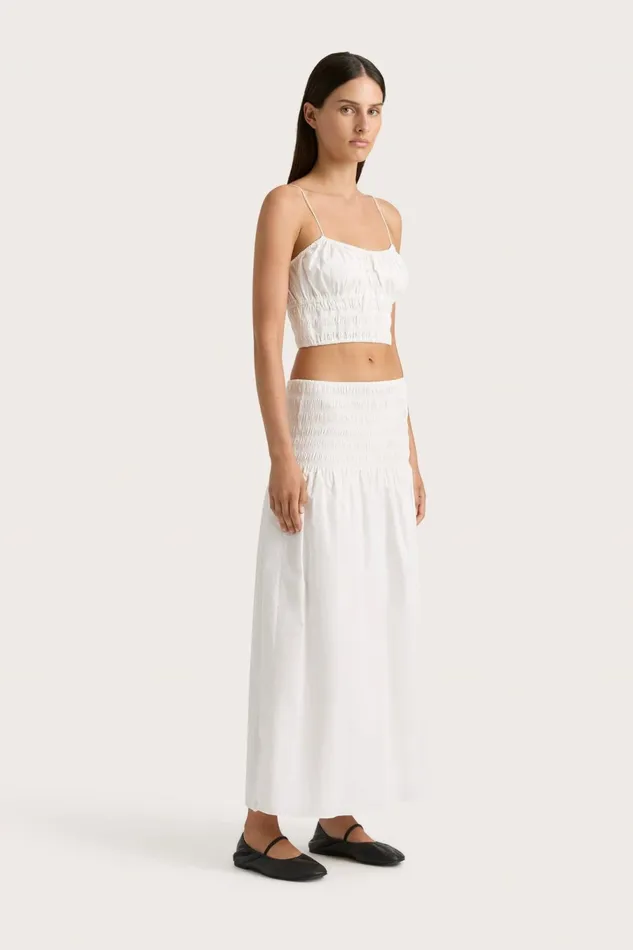 Women Faithfull The Brand Skirts and Shorts Baia Midi Skirt White