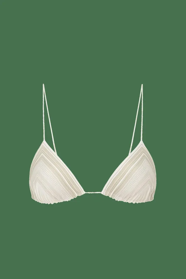 Women Faithfull The Brand Swim Elea Bikini Top Futura Stripe Taupe