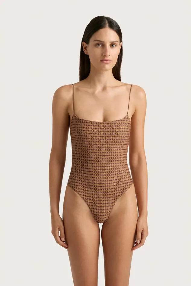 Women Faithfull The Brand Swim Elea One Piece Oliander Cocoa