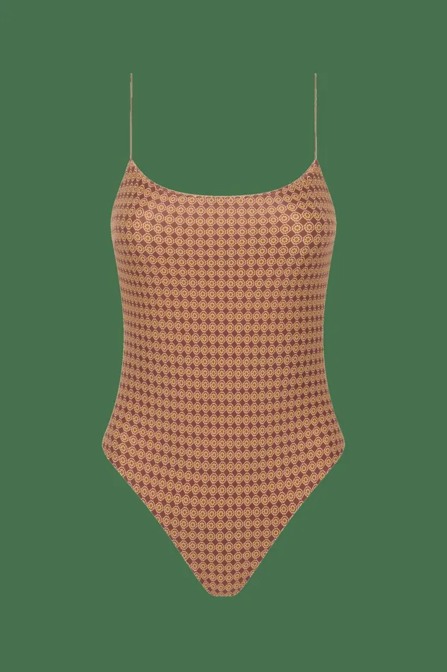 Women Faithfull The Brand Swim Elea One Piece Oliander Cocoa