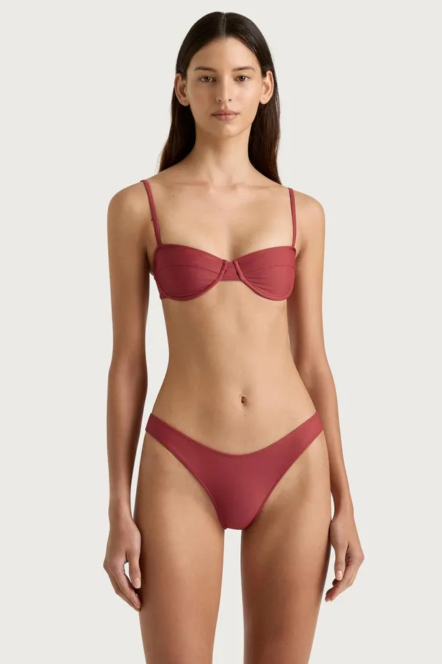 Women Faithfull The Brand Swim Farrah Bikini Top Wine