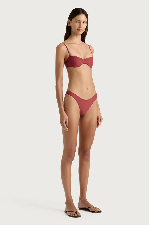 Women Faithfull The Brand Swim Farrah Bikini Top Wine