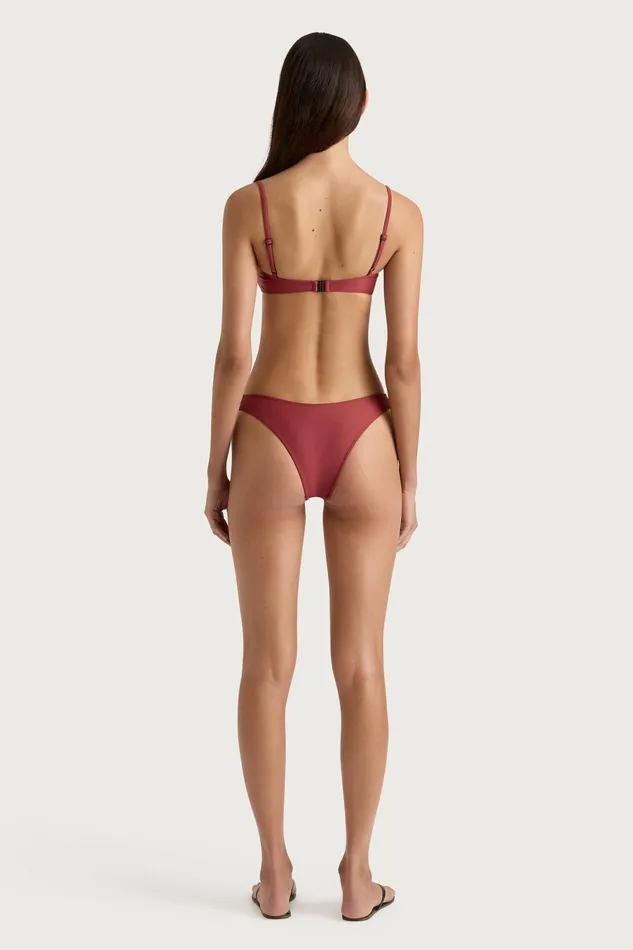 Women Faithfull The Brand Swim Farrah Bikini Top Wine
