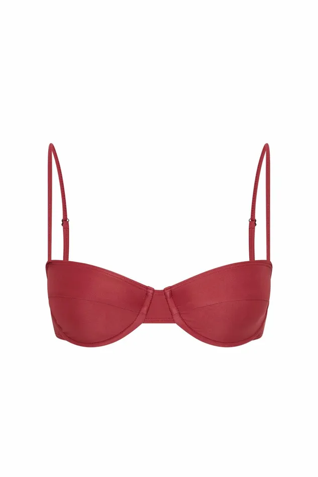 Women Faithfull The Brand Swim Farrah Bikini Top Wine