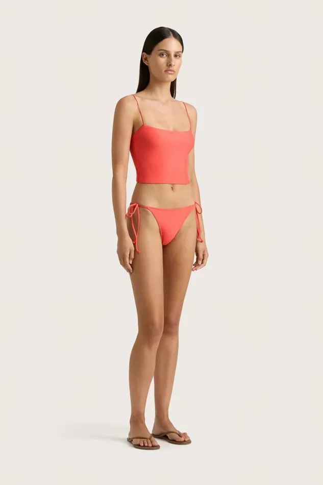 Women Faithfull The Brand Swim Jean Swim Top Vermillion