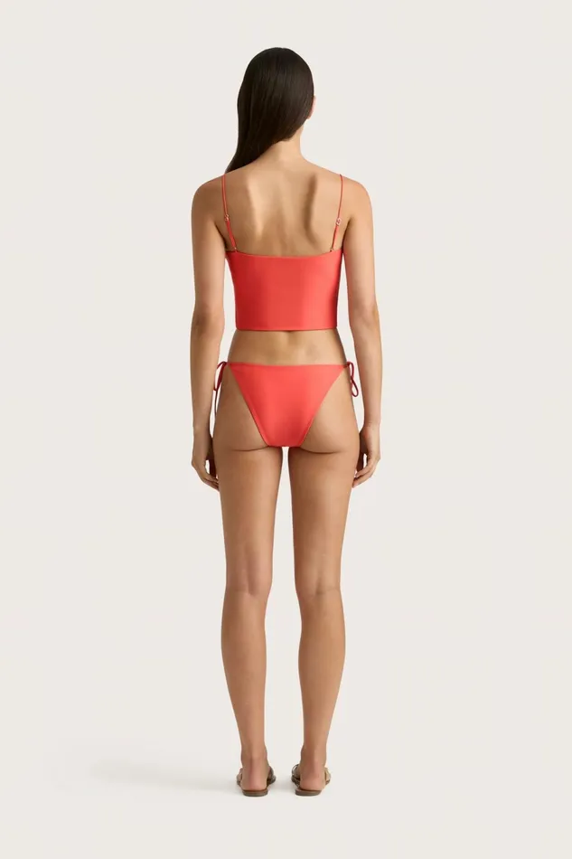 Women Faithfull The Brand Swim Jean Swim Top Vermillion