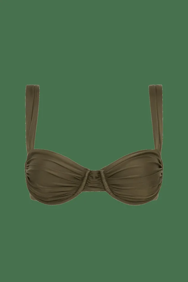 Women Faithfull The Brand Swim Sol Bikini Top Khaki 8211 Faithfull The Brand