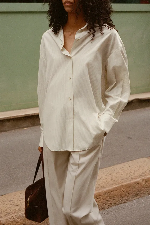 Women Faithfull The Brand Tops Freja Shirt Cream Pinstripe