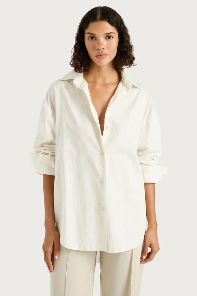 Women Faithfull The Brand Tops Freja Shirt Cream Pinstripe